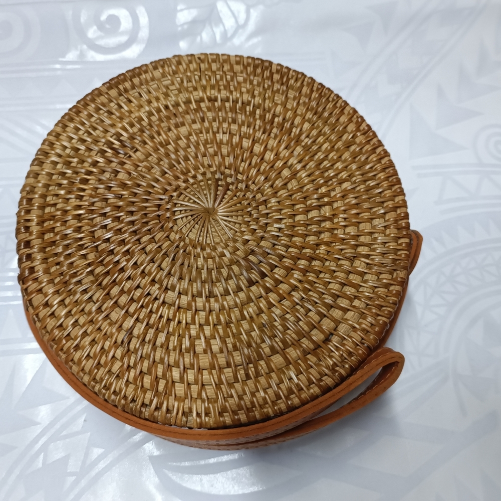 Handwoven Round Rattan Bag